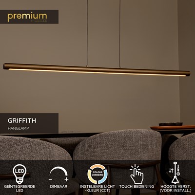 Lucide GRIFFITH - Hanglamp - LED Dimb. - CCT - 1x33W 2700K/4000K - Brons | Premium
